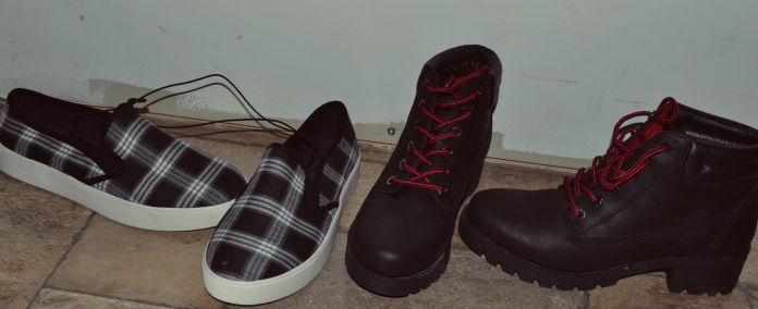 Plaid Patterned Tennis Shoes from Forever21: $29.90 Boots from Aldo: $67.80 Original Price: $120.00 